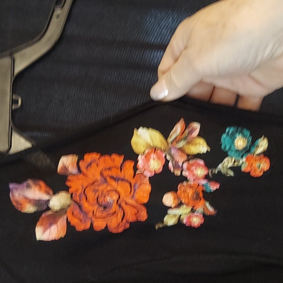 Joseph A. Lightweight "Is It Silk?" Cardigan With Floral Embellishment - Picture 4 of 6